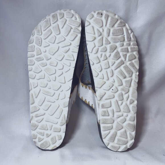 Bio Gold Made in Italy-Women's Leather Sock Slip on Toe Sandals-Cork Sole-Size 9 - Picture 15 of 15